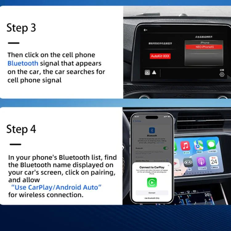 อะแดปเตอร์กล่องแปลง Carplay แบบมีสายเป็นไร้สาย สำหรับเชื่อมต่อรถยนต์ Android, MINI SE X1AIR สีดำ, MINI SE X2AIR สีดำ