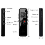 เครื่องบันทึกสัมภาษณ์ขนาดเล็กหน้าจอ LCD 0.9 นิ้ว HD ชาร์จ USB เครื่องเล่น MP3, 8GB, 16GB, 32GB, 64GB