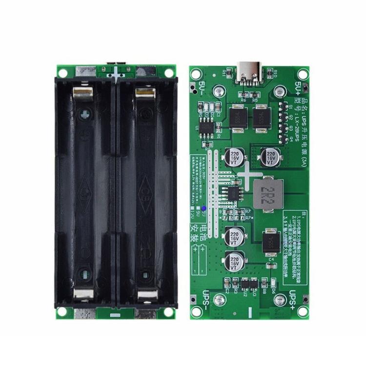 โมดูลชาร์จบูสต์แบตเตอรี่ลิเธียม UPS18650 กำลังสูง 15W 3A, 5V, 9V, 12V