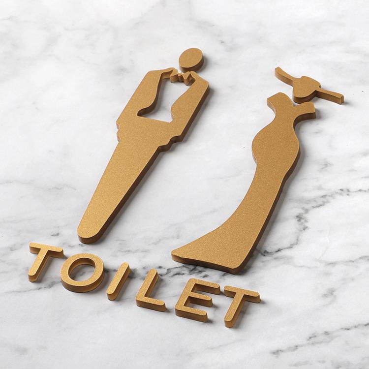 Acrylic Bathroom Sign 3D Hotel Public Place Bathroom Sticker, 20x12cm, 25x15cm, 32x20cm