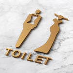 Acrylic Bathroom Sign 3D Hotel Public Place Bathroom Sticker, 20x12cm, 25x15cm, 32x20cm