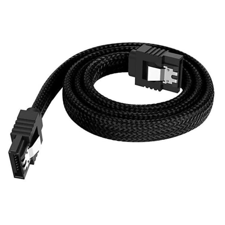 สาย SATA3.0 พร้อมชิลด์ฟอยล์อลูมิเนียม หุ้มด้วยถัก สำหรับสายไฟฮาร์ดไดรฟ์คอมพิวเตอร์, 0.5 ม.
