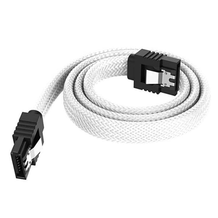 สาย SATA3.0 พร้อมชิลด์ฟอยล์อลูมิเนียม หุ้มด้วยถัก สำหรับสายไฟฮาร์ดไดรฟ์คอมพิวเตอร์, 0.5 ม.