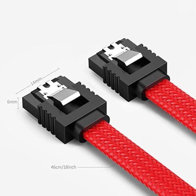 สาย SATA3.0 พร้อมชิลด์ฟอยล์อลูมิเนียม หุ้มด้วยถัก สำหรับสายไฟฮาร์ดไดรฟ์คอมพิวเตอร์, 0.5 ม.