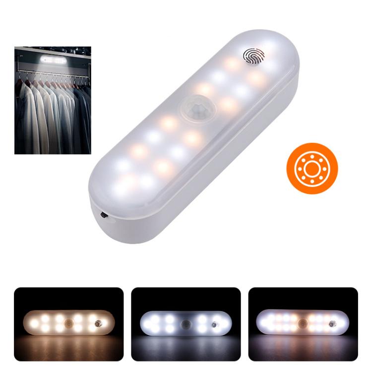 ไฟตู้ LED แบบแม่เหล็ก เซ็นเซอร์ตรวจจับความเคลื่อนไหว ชาร์จไฟได้ 20 LED 3 อุณหภูมิสี รุ่น A68-3A-11cm