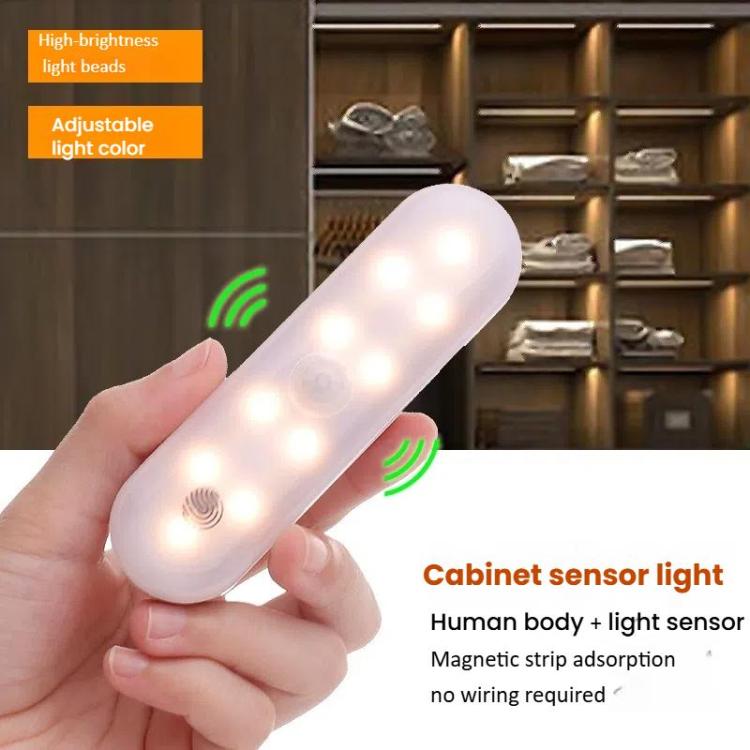 ไฟตู้ LED แบบแม่เหล็ก เซ็นเซอร์ตรวจจับความเคลื่อนไหว ชาร์จไฟได้ 20 LED 3 อุณหภูมิสี รุ่น A68-3A-11cm