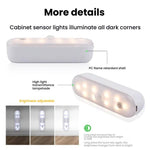 ไฟตู้ LED แบบแม่เหล็ก เซ็นเซอร์ตรวจจับความเคลื่อนไหว ชาร์จไฟได้ 20 LED 3 อุณหภูมิสี รุ่น A68-3A-11cm