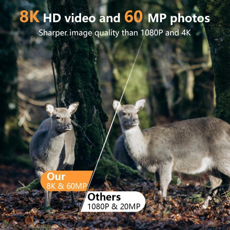 กล้องล่าสัตว์วิดีโอ 8K ความคมชัดสูง 60MP พร้อม Wifi รุ่น PR803W