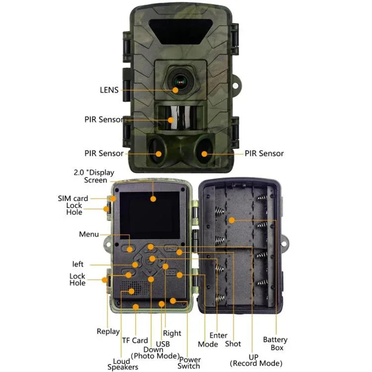 กล้องล่าสัตว์วิดีโอ 8K ความคมชัดสูง 60MP พร้อม Wifi รุ่น PR803W