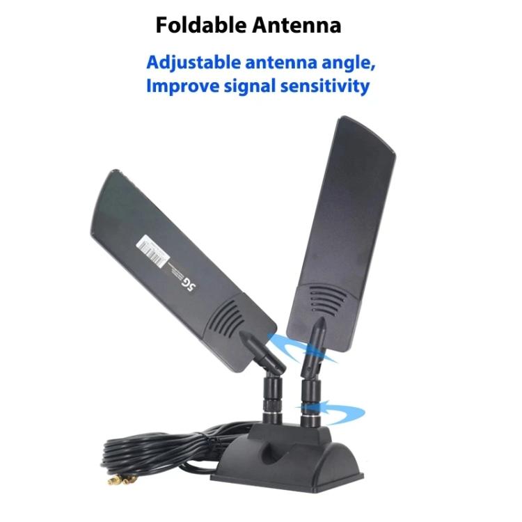 เสาอากาศภายนอกสำหรับเราเตอร์ 5G กำลังขยาย 42dbi สำหรับใช้งานกลางแจ้ง ระยะไกล เพิ่มสัญญาณ WiFi, SMA ตัวผู้ สีดำ, TS9 สีดำ, SMA ตัวผู้ สีขาว, TS9 สีขาว
