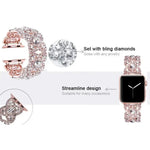 สายรัดข้อมือโลหะลายเพทัลสำหรับ Apple Watch Series 9 / 8 / 7 / 6 / SE / 5 / 4 / 3, 1215 เงิน, 1202 เงิน, 1215 ดำ, 1202 ดำ, 1215 ทองกุหลาบ, 1202 ทองกุหลาบ, 1202 ทองกุหลาบแดง, 1215 ทอง