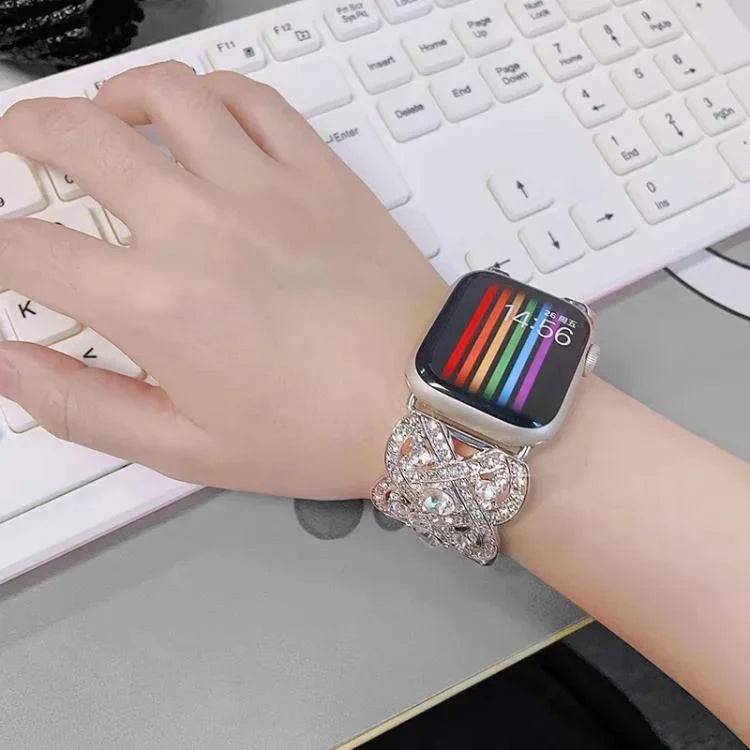 สายรัดข้อมือโลหะลายเพทัลสำหรับ Apple Watch Series 9 / 8 / 7 / 6 / SE / 5 / 4 / 3, 1215 เงิน, 1202 เงิน, 1215 ดำ, 1202 ดำ, 1215 ทองกุหลาบ, 1202 ทองกุหลาบ, 1202 ทองกุหลาบแดง, 1215 ทอง