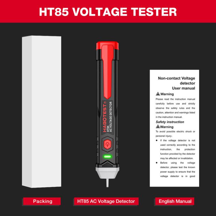 เครื่องทดสอบไฟฟ้าแบบไม่สัมผัส HABOTEST HT85 ตรวจจับแรงดันไฟฟ้า AC, HT85