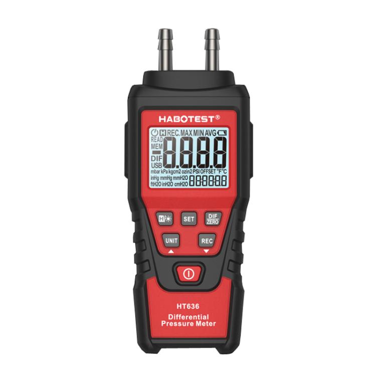 เครื่องวัดความดันต่างระดับความแม่นยำสูง HABOTEST HT636 ดิจิตอลไมโครเพรสเชอร์เทสเตอร์, HT636