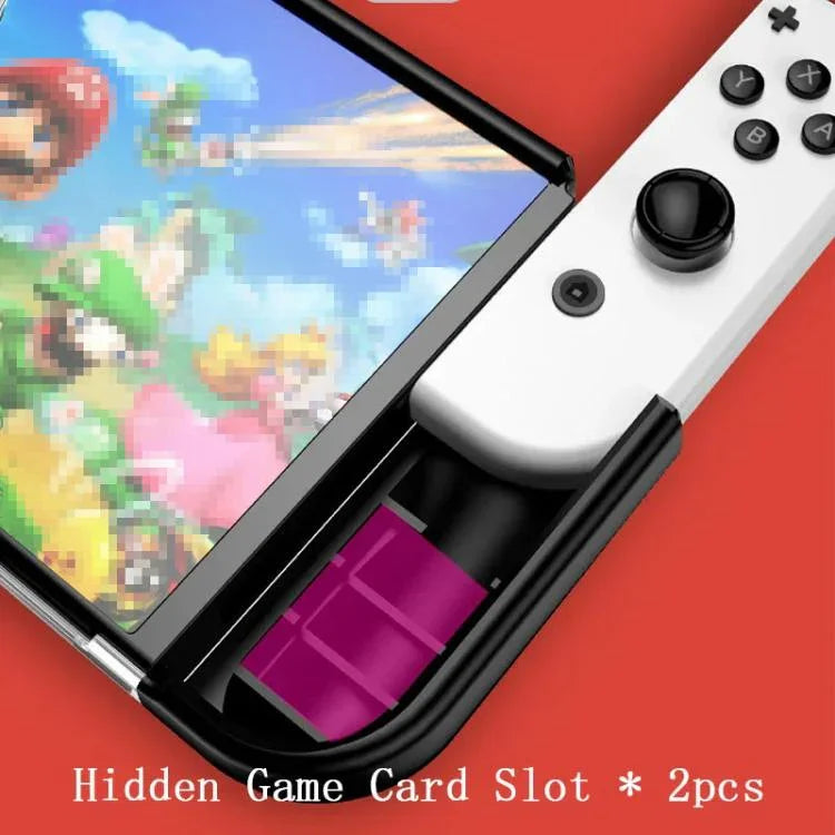ฝาครอบป้องกัน TPU สำหรับเครื่องเล่น Switch OLED แบบบูรณาการ พร้อมช่องใส่การ์ดเกม 2 ช่อง