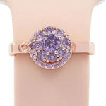 21mm Width Rotatable Smartwatch Strap Decorative Ring Metal Accessories, Gold Windmill, Purple Flower Ring