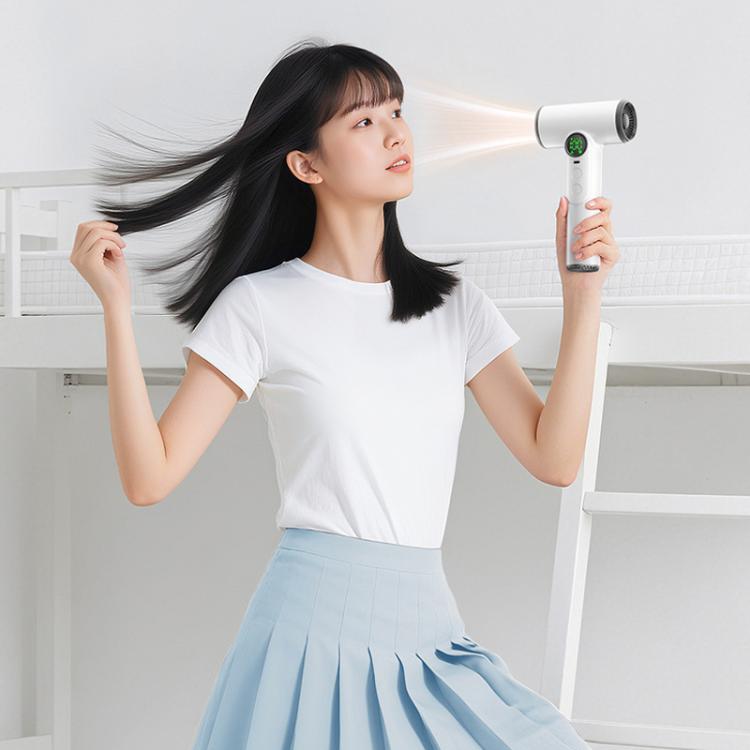 Wireless Hair Dryer With 30,000 RPM High-Speed Motor, 100-Level Adjustable Cool/Warm Air, 15600mAh Long-Lasting Battery