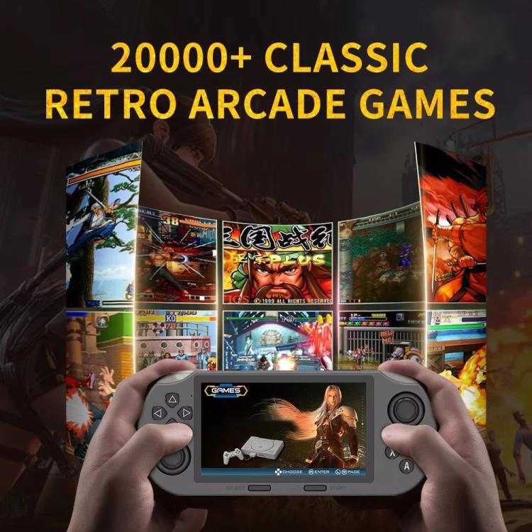 เครื่องเล่นเกมพกพาหน้าจอ IPS 4.5 นิ้ว 64G มีเกมในเครื่อง 20000 เกม, SF3000, SF3000 พร้อมด้ามจับ 2 อัน