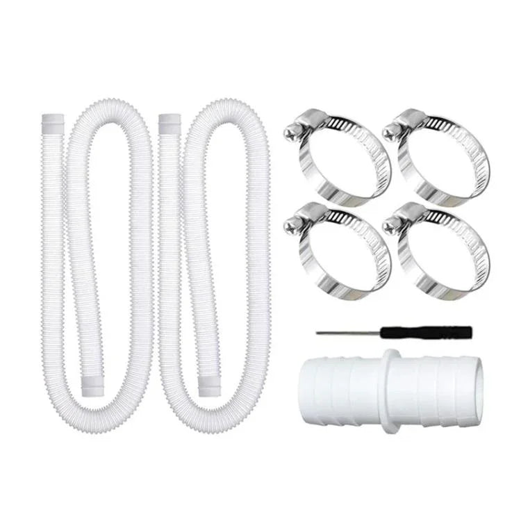 สายยางสระว่ายน้ำขนาด 32 มม. พร้อมข้อต่อและไขควง สำหรับ Intex 300 GPH/530 GPH, สายยางสีขาวยาว 1.5 เมตร, สายยางสีน้ำเงินยาว 1.5 เมตร, สายยางสีน้ำเงินยาว 1 เมตร, สายยางสีขาวยาว 1 เมตร