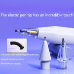 หัวปากกา Apple Pencil 2 / 1 แบบยืดหยุ่นนุ่มเงียบเปลี่ยนได้, 4B สีขาว, 4B โปร่งใส, 2B สีขาว, 2B โปร่งใส, HB สีขาว, HB โปร่งใส