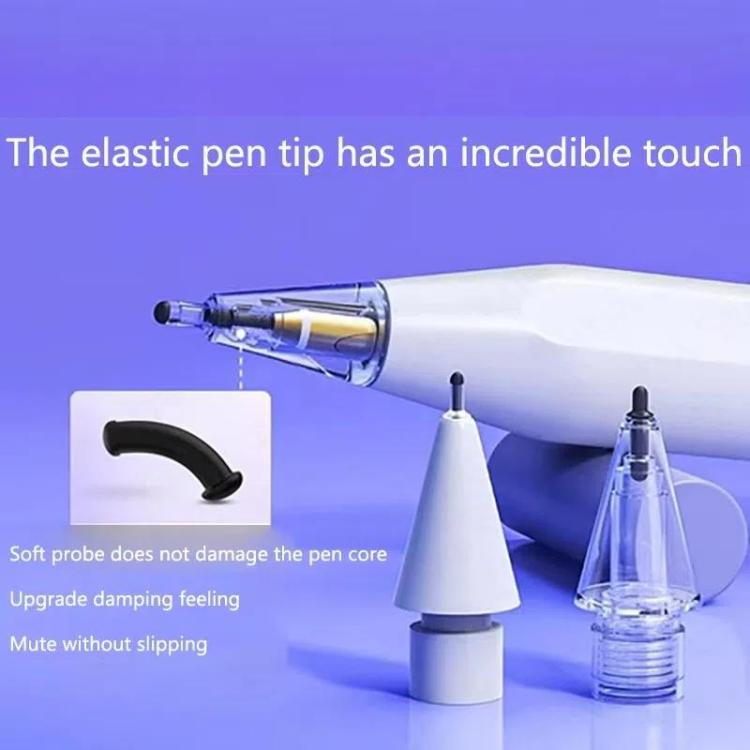 หัวปากกา Apple Pencil 2 / 1 แบบยืดหยุ่นนุ่มเงียบเปลี่ยนได้, 4B สีขาว, 4B โปร่งใส, 2B สีขาว, 2B โปร่งใส, HB สีขาว, HB โปร่งใส