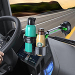 Car Multifunctional Water Cup Holder Auto Large Suction Cup Mounted Drink Rack, Long Rod Gray, Long Rod Green, Short Rod Gray, Short Rod Green