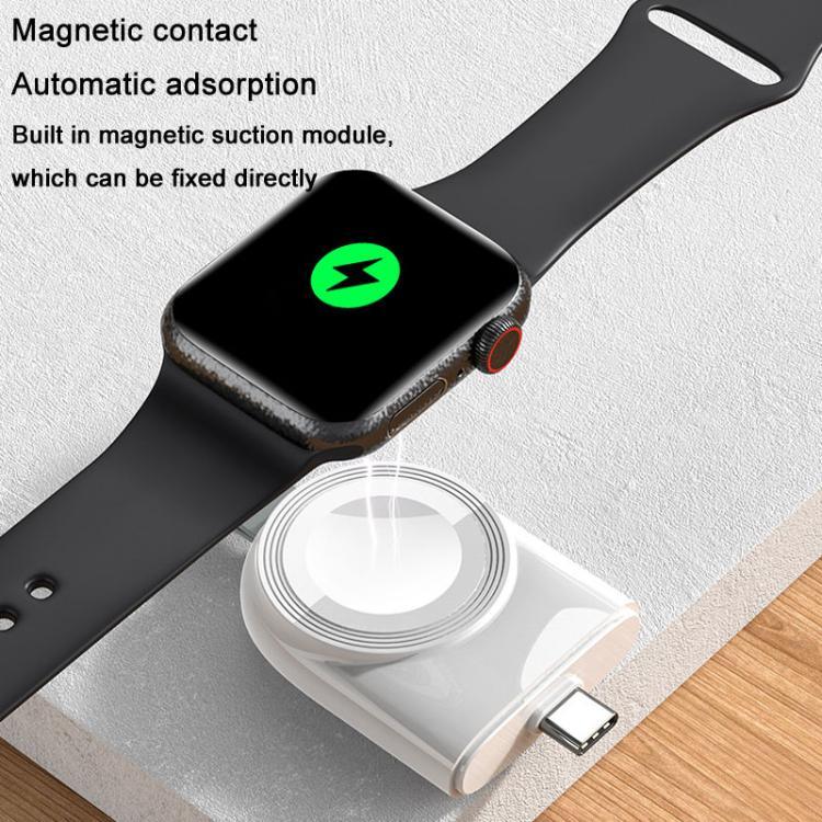 ที่ชาร์จไร้สายแม่เหล็กแบบพกพา Type-C สำหรับ Apple Watch 1/2/3/4/5/6/7/8/9/10/SE ที่ชาร์จไร้สายอัจฉริยะ