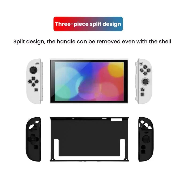 สำหรับ Nintendo Switch 2 ฝาครอบแยกชิ้น PC + TPU พร้อมชุดแผงป้องกัน, แผง PC + TPU สีดำ, แผง PC + TPU สีขาว