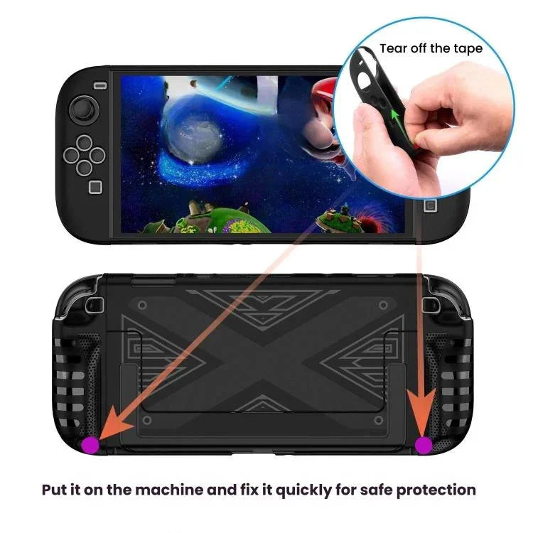 สำหรับ Nintendo Switch 2 ฝาครอบแยกชิ้น PC + TPU พร้อมชุดแผงป้องกัน, แผง PC + TPU สีดำ, แผง PC + TPU สีขาว