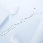 S925 Sterling Silver Platinum-Plated Snake Bone Basic Necklace, S Thickness 0.08cm