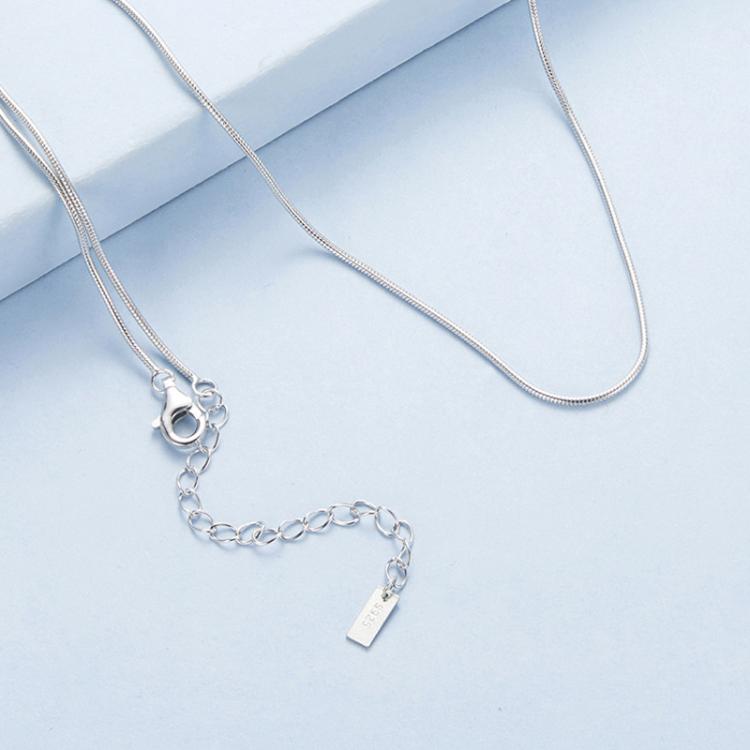 S925 Sterling Silver Platinum-Plated Snake Bone Basic Necklace, S Thickness 0.08cm