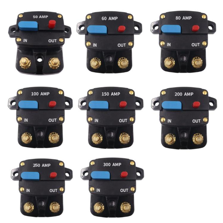 Car Audio Recovery Fuse Switch Current Short Circuit Overload Protection Circuit Breaker, 50A, 60A, 80A, 100A, 150A, 200A, 250A, 300A