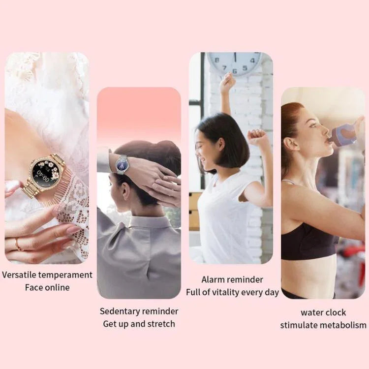 นาฬิกาอัจฉริยะกันน้ำสำหรับกีฬา รองรับการโทรผ่านบลูทูธ ผู้ช่วยเสียง AI สายซิลิโคนสีดำ, สายซิลิโคนสีทองชมพู, สายซิลิโคนสีเงินเทา, สายสตีลหยาบสีทอง+สายซิลิโคนสีชมพู, สายสตีลหยาบสีเงิน+สายซิลิโคนสีเทา