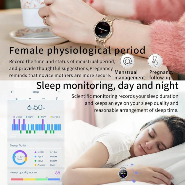นาฬิกาอัจฉริยะกันน้ำสำหรับกีฬา รองรับการโทรผ่านบลูทูธ ผู้ช่วยเสียง AI สายซิลิโคนสีดำ, สายซิลิโคนสีทองชมพู, สายซิลิโคนสีเงินเทา, สายสตีลหยาบสีทอง+สายซิลิโคนสีชมพู, สายสตีลหยาบสีเงิน+สายซิลิโคนสีเทา