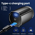เครื่องโกนหนวดไฟฟ้าพกพาสำหรับผู้ชาย พร้อมจอ LCD ชาร์จเร็ว USB Type-C กันน้ำและล้างได้ หัวมีด 6 ใบ สีเทาเมทัลลิกเข้ม, ใบมีดลอยสีเทาเมทัลลิกเข้ม, หัวมีด 6 ใบ สีดำ, ใบมีดลอยสีดำ