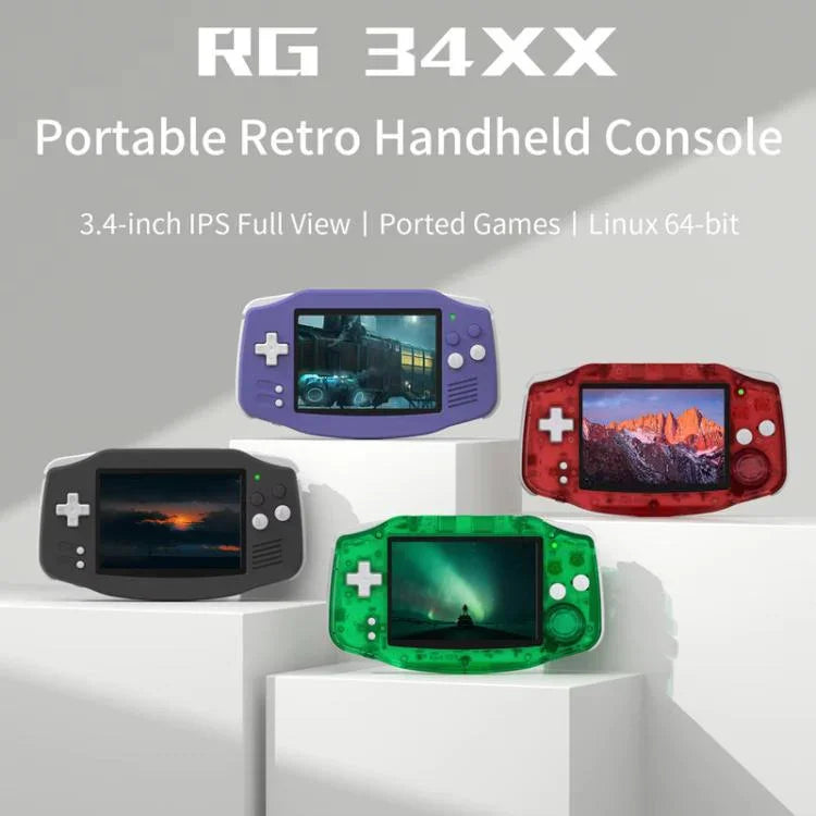 เครื่องเล่นเกมพกพา ANBERNIC RG 34XX คลาสสิกเรโทร ไร้สาย WIFI เครื่องเล่นวิดีโอเกม, รุ่นมาตรฐาน 32G-ไม่มีเกม, รุ่นมาตรฐาน + 64G, รุ่นมาตรฐาน + 128G, รุ่นมาตรฐาน + 256G