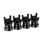 4pcs /Set Car Gesture Valve Tire Decorative Rubber Cap, Yellow Middle Finger, Black Middle Finger, Yellow OK, Black OK, Yellow Rock, Black Rock, Yellow Yeah, Black Yeah, Yellow Six, Black Six