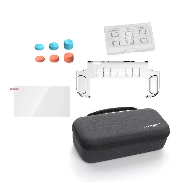 DOBE TNS-5112 สำหรับ Switch 2 ชุดเก็บของโฮสต์ 10 ใน 1 พร้อมเคสคริสตัล ฟิล์มกระจกนิรภัย และชุดป้องกันปุ่มสติ๊กเกอร์