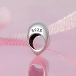 ลูกปัดสร้อยข้อมือรูปหัวใจเงางามเงินสเตอร์ลิง S925