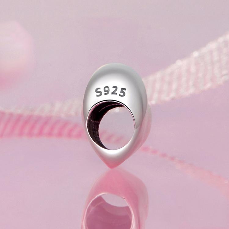 ลูกปัดสร้อยข้อมือรูปหัวใจเงางามเงินสเตอร์ลิง S925