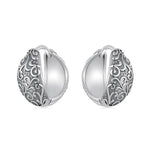 S925 Sterling Silver Oxidized Pattern Earrings