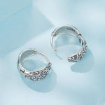 S925 Sterling Silver Oxidized Pattern Earrings