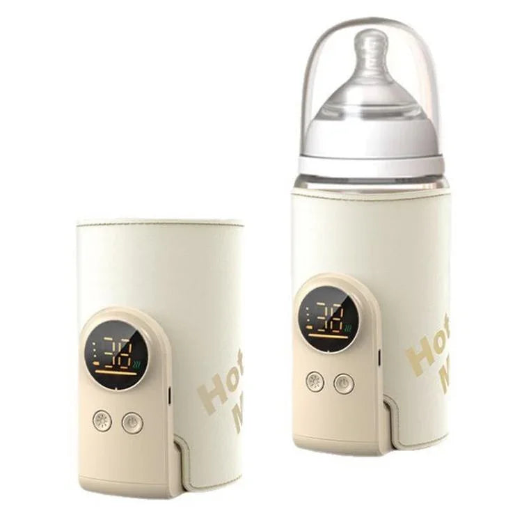 เครื่องอุ่นขวดนมไร้สาย 18W ปรับอุณหภูมิได้ 6 ระดับ ฝาครอบอุ่นนมสำหรับให้นมแม่และนมผง 6000mAh, 8000mAh, 10000mAh