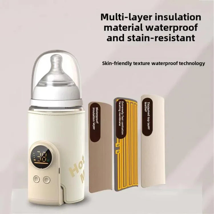 เครื่องอุ่นขวดนมไร้สาย 18W ปรับอุณหภูมิได้ 6 ระดับ ฝาครอบอุ่นนมสำหรับให้นมแม่และนมผง 6000mAh, 8000mAh, 10000mAh