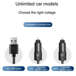 F4505 Car Triple-Head Rotatable Fan Auto 3-Way Folding Fan, USB Port 5V, Cigarette Lighter Port 12V, Cigarette Lighter Port 24V