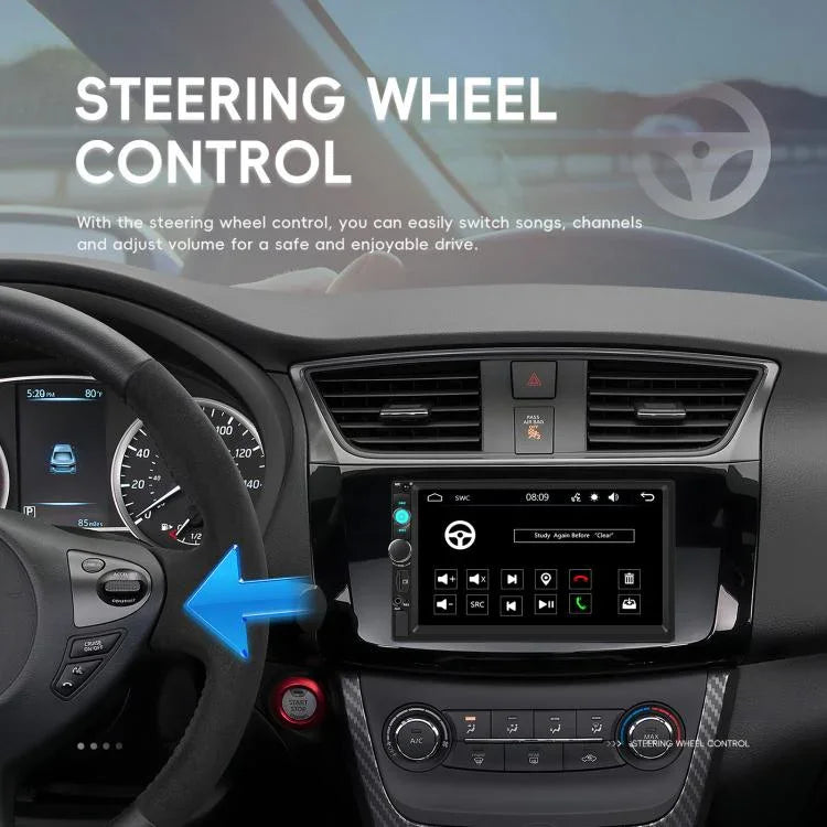 เครื่องเล่น MP5 รถยนต์ 7 นิ้ว มีสาย รองรับ Carplay Bluetooth หน้าจอใหญ่ ควบคุมกลางรถยนต์ รุ่นมาตรฐาน, มาตรฐาน+กล้อง 12 ดวง