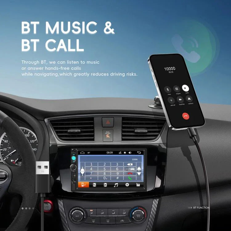 เครื่องเล่น MP5 รถยนต์ 7 นิ้ว มีสาย รองรับ Carplay Bluetooth หน้าจอใหญ่ ควบคุมกลางรถยนต์ รุ่นมาตรฐาน, มาตรฐาน+กล้อง 12 ดวง