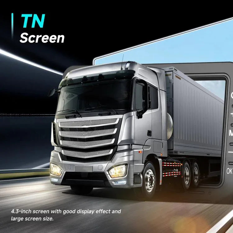 เครื่องแสดงภาพถอยหลังดิจิตอลไร้สาย HD 4.3 นิ้ว 1 ต่อ 1 ควบคุมกลางรถยนต์ พร้อมที่ยึดป้ายทะเบียนยาวสำหรับอเมริกาเหนือ และที่ยึดป้ายทะเบียนสั้นสำหรับยุโรป