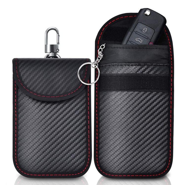 ที่เก็บกุญแจรถกัน RFID ป้องกันการสแกมมิ่ง เคสกุญแจคาร์บอนไฟเบอร์สำหรับรถยนต์ บัตรเครดิต และอุปกรณ์อิเล็กทรอนิกส์, เส้นสีแดงขนาดกลาง, เส้นสีเขียวขนาดกลาง, เส้นสีดำขนาดเล็ก