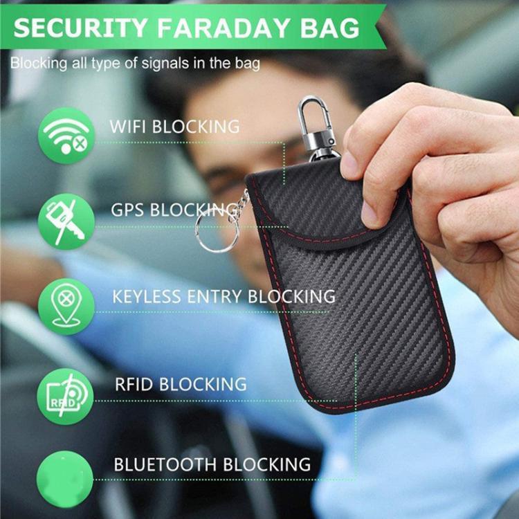 ที่เก็บกุญแจรถกัน RFID ป้องกันการสแกมมิ่ง เคสกุญแจคาร์บอนไฟเบอร์สำหรับรถยนต์ บัตรเครดิต และอุปกรณ์อิเล็กทรอนิกส์, เส้นสีแดงขนาดกลาง, เส้นสีเขียวขนาดกลาง, เส้นสีดำขนาดเล็ก